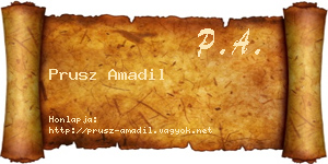 Prusz Amadil névjegykártya